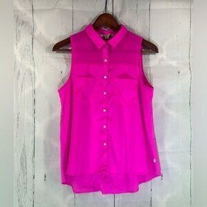 American Eagle Outfitters Sleeveless Tank Womens Button Down Dressy Top Sz S